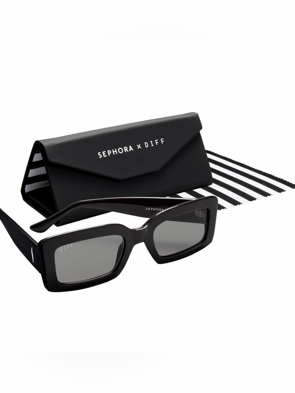 Diff Eyewear Black Rectangle Sunglasses
